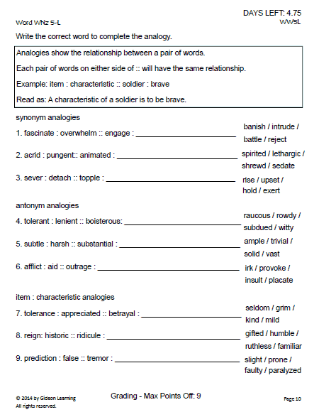 Advanced Vocabulary Analogies
